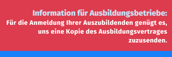 Information für Ausbildungsbetriebe